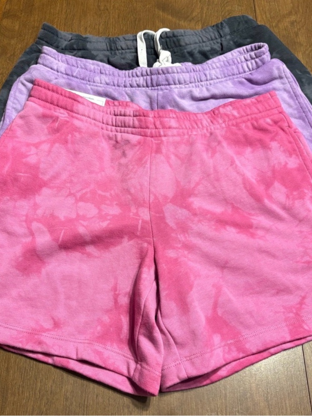 Women’s Pink Tie-Dye Athletic Shorts with Elastic Waistband